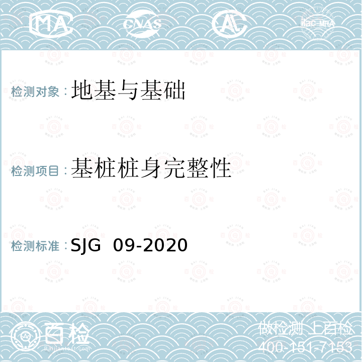基桩桩身完整性 JG 09-2020 深圳市建筑基桩检测规程 S