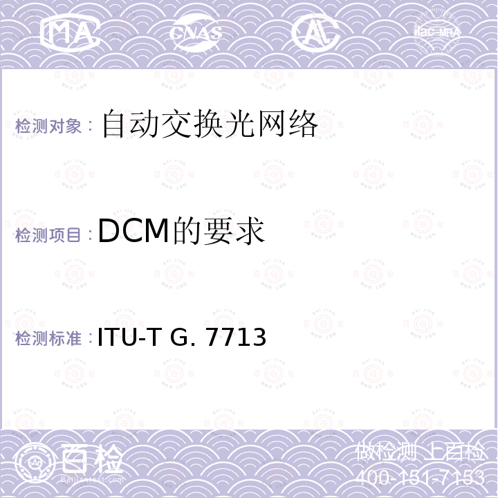 DCM的要求 ITU-T G. 7713 分布式呼叫和连接管理 ITU-T G.7713