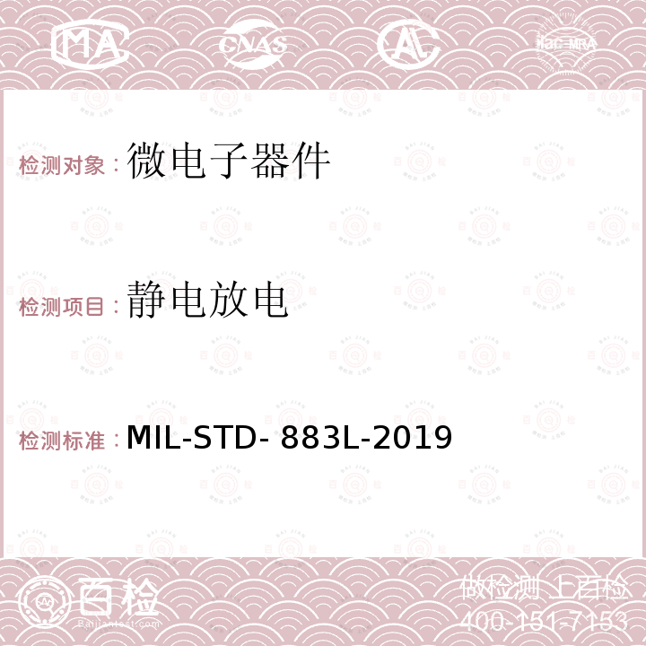 静电放电 微电路试验方法标准 MIL-STD-883L-2019
