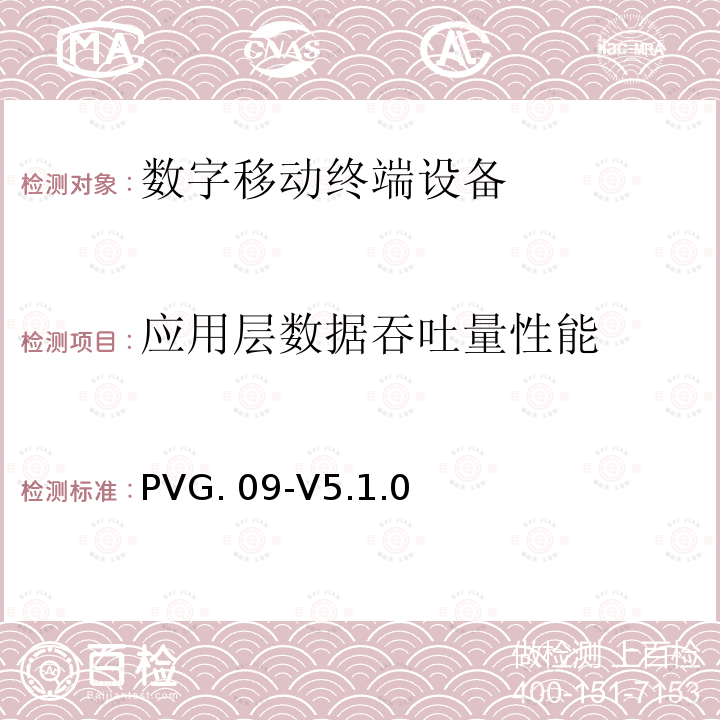 应用层数据吞吐量性能 PVG. 09-V5.1.0 LTE数据吞吐量测试认证指导手册 PVG.09-V5.1.0