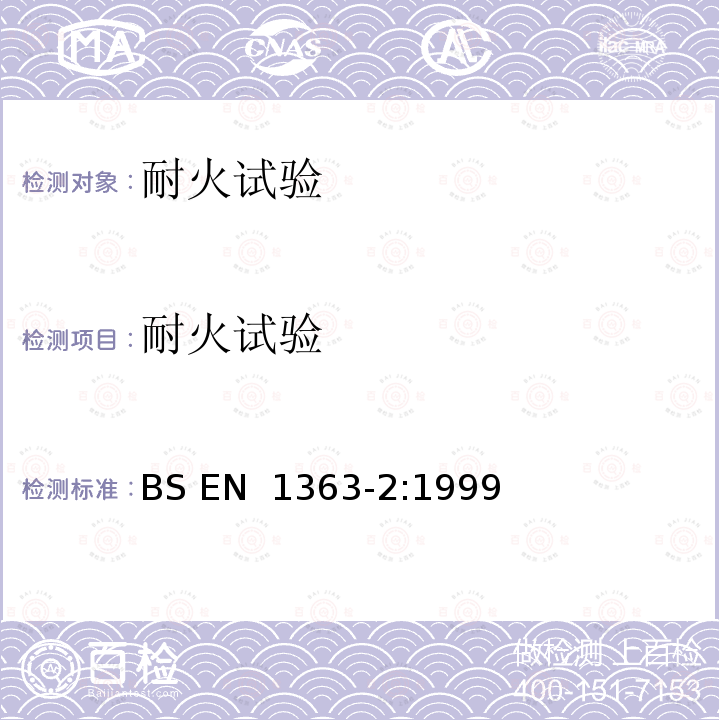 耐火试验 BS EN 1363-2-1999 防火试验.替换和添加程序