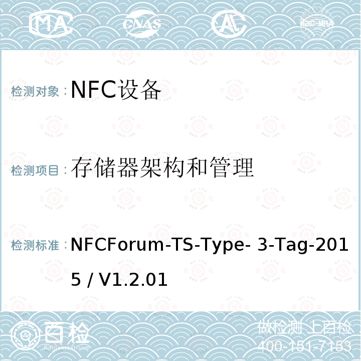 存储器架构和管理 NFCForum-TS-Type- 3-Tag-2015 / V1.2.01 NFC论坛T3型标签测试例 NFCForum-TS-Type-3-Tag-2015 / V1.2.01