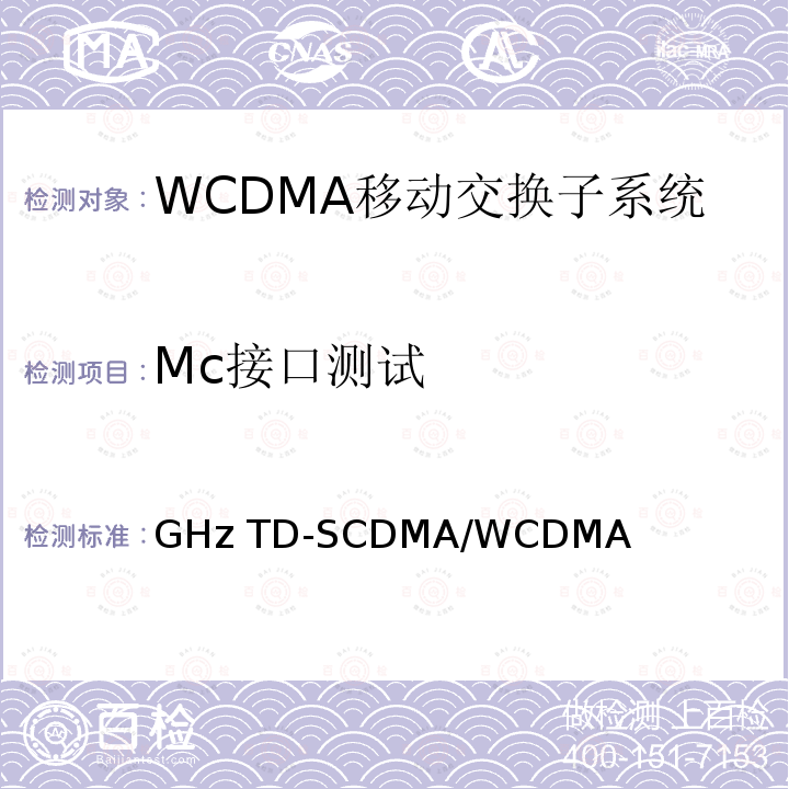 Mc接口测试 2GHz TD-SCDMA/WCDMA数字蜂窝移动通信网移动软交换服务器与媒体网关间的Mc接口测试方法（第二阶段） YD/T 1594 2007