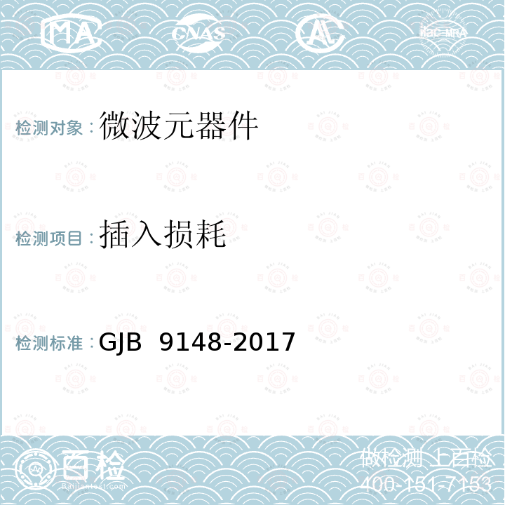 插入损耗 GJB 9148-2017 微波电路 微波开关测试方法 