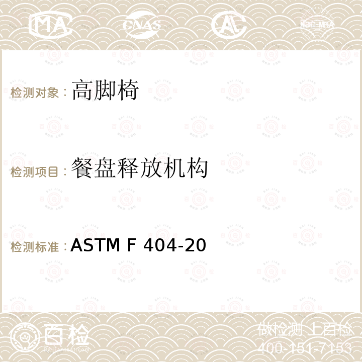 餐盘释放机构 ASTM F963-2011 玩具安全标准消费者安全规范