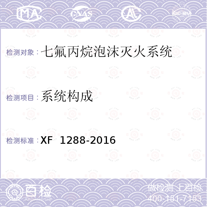 系统构成 F 1288-2016 《七氟丙烷泡沫灭火系统》 X