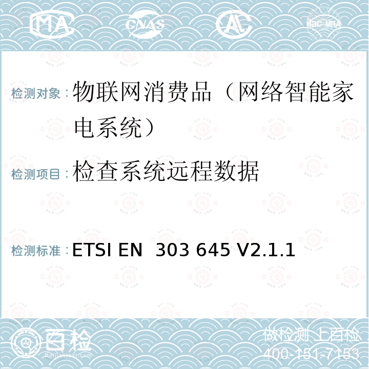 检查系统远程数据 ETSI EN 303 645 消费级物联网的网络安全 基线要求  V2.1.1 (2020-06)