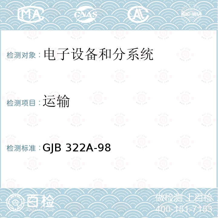 运输 GJB 322A-98 军用计算机通用规范 GJB322A-98