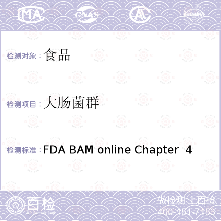 大肠菌群 大肠杆菌和大肠菌群计数 FDA BAM online Chapter 4 (2020)