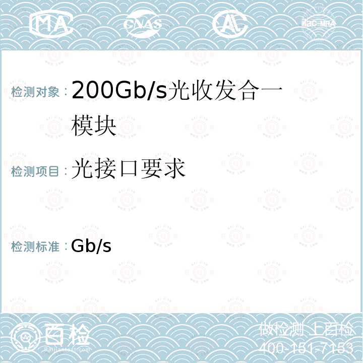 光接口要求 200Gb/s强度调制光收发合一模块 第1部分：4×50Gb/s YD/T 3712.1-2020