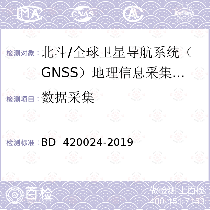 数据采集 20024-2019 北斗/全球卫星导航系统（GNSS）地理信息采集高精度手持终端规范 BD 4