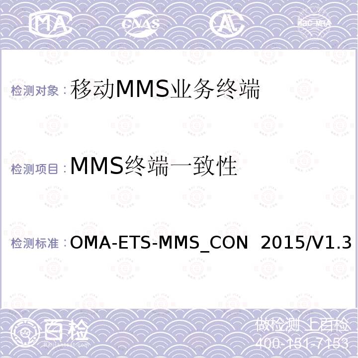MMS终端一致性 OMA-ETS-MMS_CON  2015/V1.3 测试规范 OMA-ETS-MMS_CON 2015/V1.3