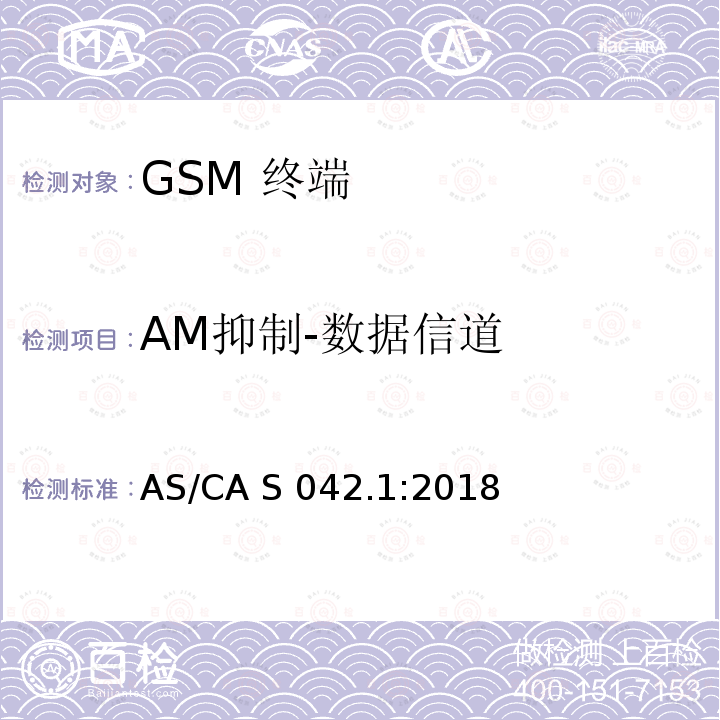 AM抑制-数据信道 移动通信设备第1部分：通用要求 AS/CA S042.1:2018