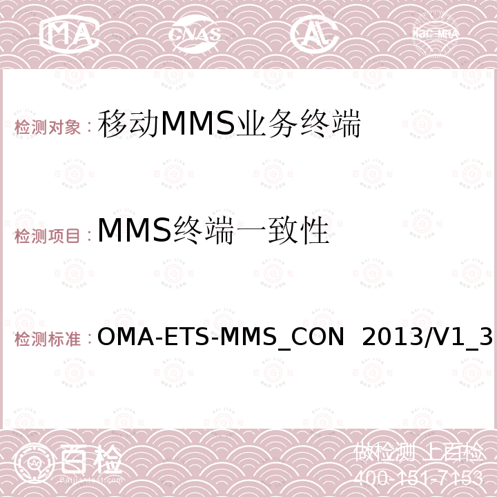 MMS终端一致性 OMA-ETS-MMS一致性测试 OMA-ETS-MMS_CON 2013/V1_3