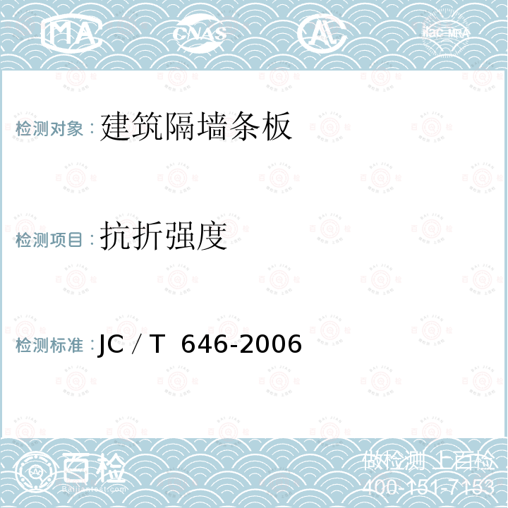 抗折强度 玻镁风管 JC／T 646-2006