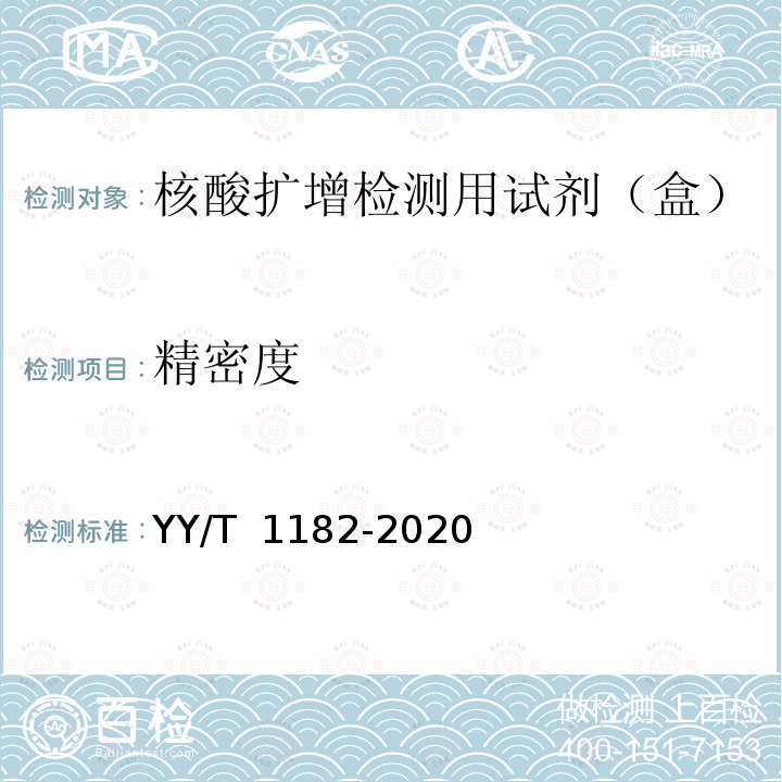 精密度 YY/T 1182-2020 核酸扩增检测用试剂（盒）  