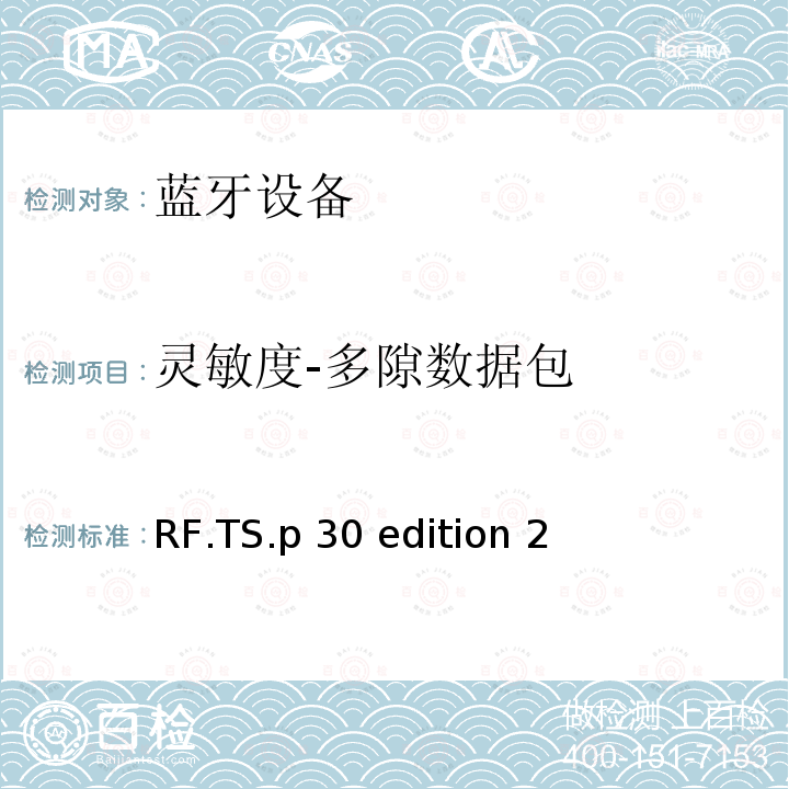 灵敏度-多隙数据包 无线射频 RF.TS.p30 edition 2（2020-01-27）