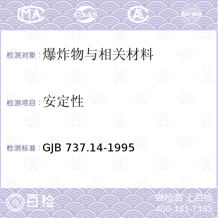 安定性 GJB 737.14-1995 火工品药剂试验方法 相容性试验 差热分析和差示扫描量热法 GJB737.14-1995