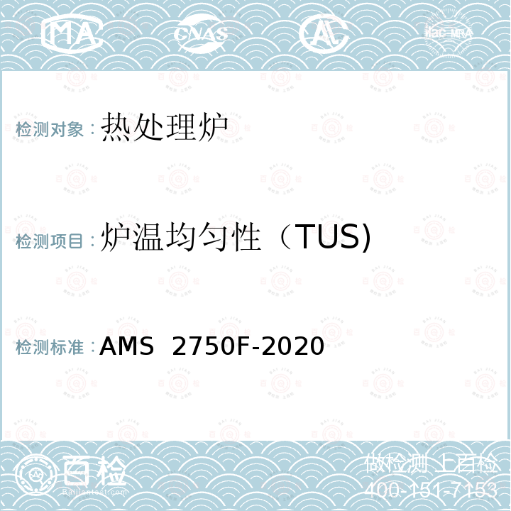炉温均匀性（TUS) AMS  2750F-2020 高温测量 AMS 2750F-2020