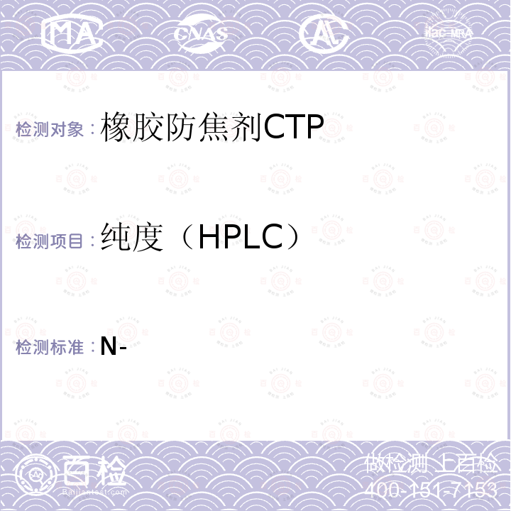 纯度（HPLC） GB/T 24801-2019 防焦剂 N-环己基硫代邻苯二甲酰亚胺（CTP）