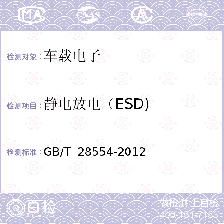 静电放电（ESD) 工业机械电气设备 内带供电单元的建设机械电磁兼容要求 GB/T 28554-2012