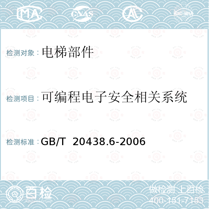 可编程电子安全相关系统 GB/T 20438.2-2017 电气/电子/可编程电子安全相关系统的功能安全 第2部分：电气/电子/可编程电子安全相关系统的要求