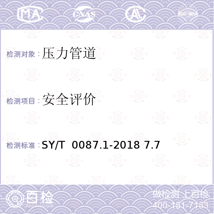 安全评价 SY/T 0087.1-2018 钢质管道及储罐腐蚀评价标准 第1部分：埋地钢质管道外腐蚀直接评价(附条文说明)