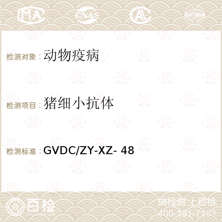 猪细小抗体 GVDC/ZY-XZ- 48 ELISA 检测实施细则GVDC/ZY-XZ-48(2013-07-02)
