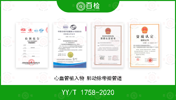 YY/T 1758-2020 心血管植入物 肺动脉带瓣管道