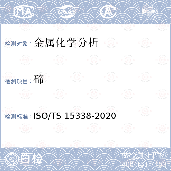 碲 15338-2020 表面化学分析-辉光放电质谱法（GD-MS）-操作规程 ISO/TS 