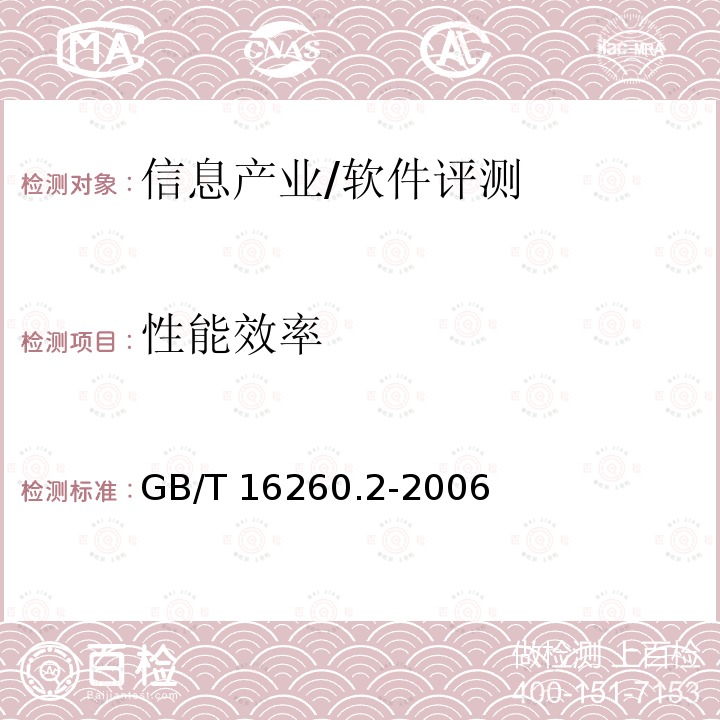 性能效率 GB/T 16260.2-2006 软件工程 产品质量 第2部分:外部度量