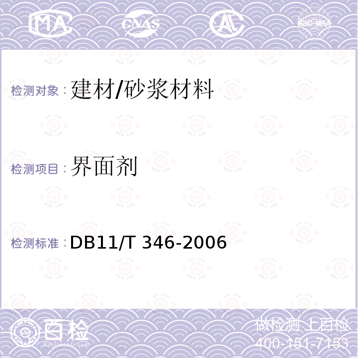 界面剂 DB11/T 346-2006 混凝土界面处理剂应用技术规程