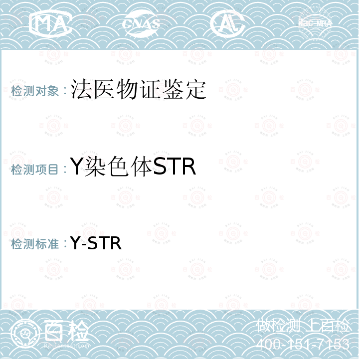 Y染色体STR 《法医物证鉴定Y-STR检验规范》