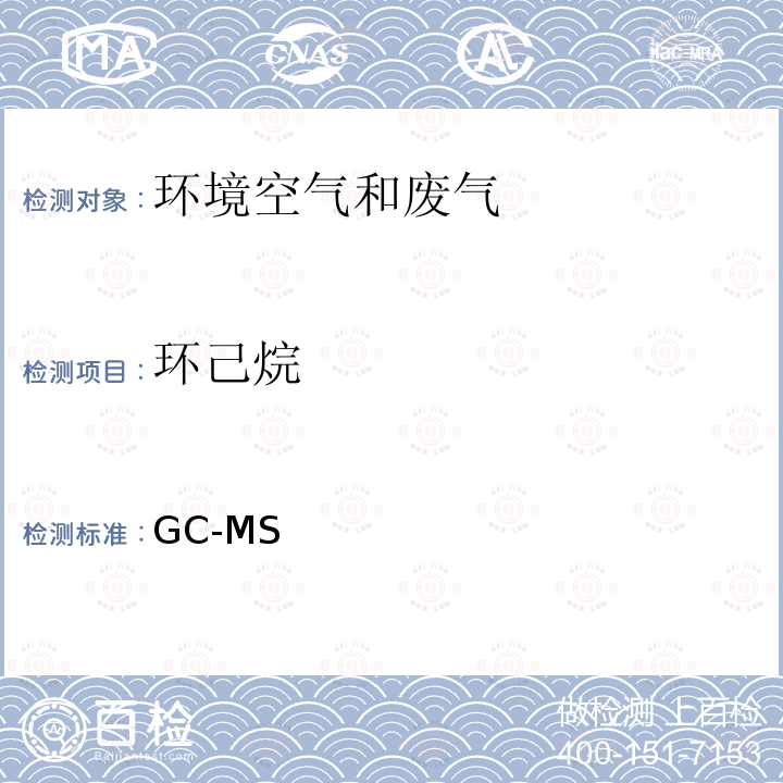 环己烷 GC-MS 2018年重点地区环境空气挥发性有机物监测方案（环办监测函【2017】2024号） 附1 环境空气中挥发性有机物的测定法操作规程