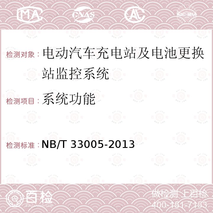 系统功能 电动汽车充电站及电池更换站监控系统技术规范 NB/T 33005-2013