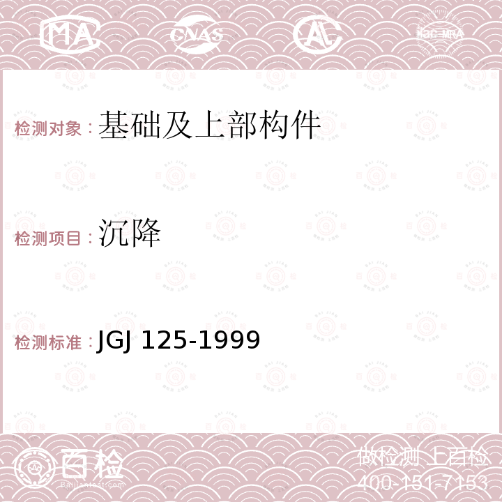 沉降 JGJ 125-19992004 《危险房屋鉴定标准》JGJ 125-1999（2004年版）