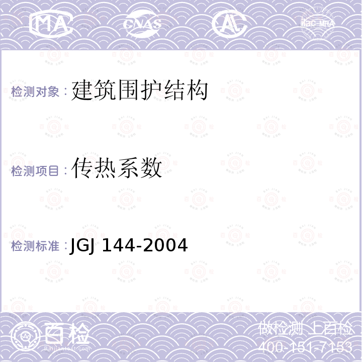 传热系数 JGJ 144-2004 外墙外保温工程技术规程(附条文说明)