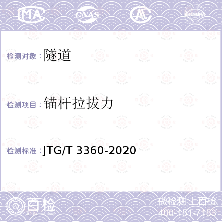 锚杆拉拔力 公路隧道施工技术规范 JTG/T 3360-2020