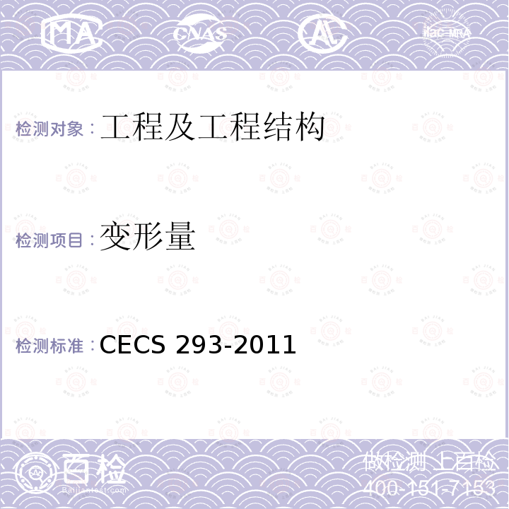 变形量 CECS 293-2011 房屋裂缝检测与处理技术规程 