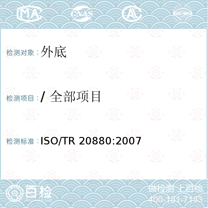 / 全部项目 鞋类 鞋类配件 外底技术条件ISO/TR 20880:2007
