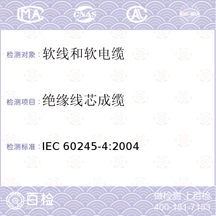 绝缘线芯成缆 额定电压450/750V及以下橡皮绝缘电缆 第4部分:软线和软电缆 IEC 60245-4:2004