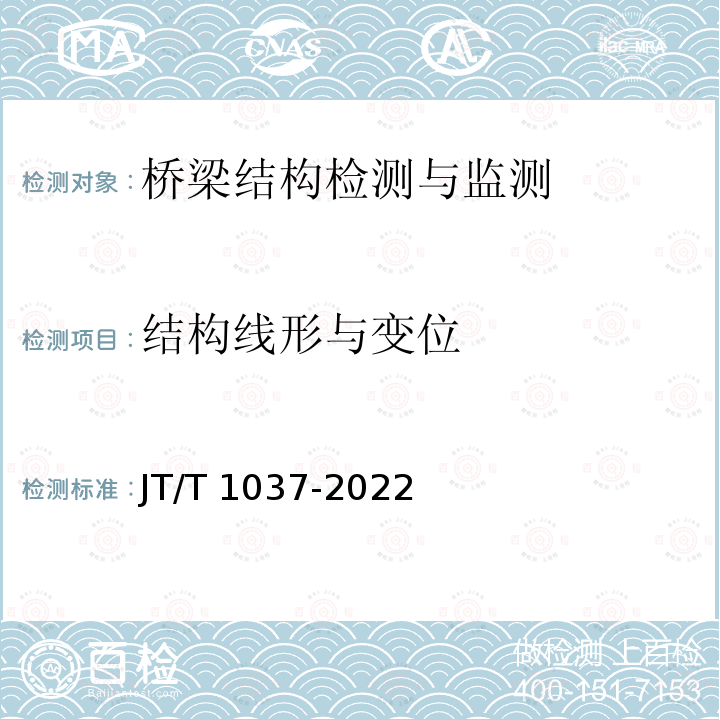 结构线形与变位 JT/T 1037-2022 公路桥梁结构监测技术规范