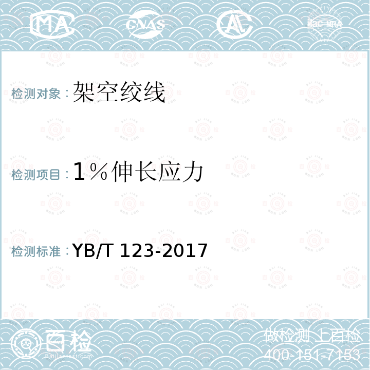 1％伸长应力 YB/T 123-2017 铝包钢丝