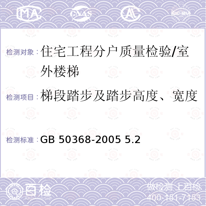 梯段踏步及踏步高度、宽度 GB 50368-2005 住宅建筑规范(附条文说明)