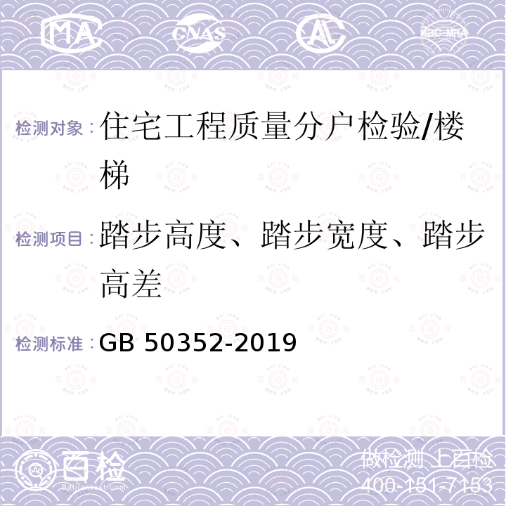 踏步高度、踏步宽度、踏步高差 GB 50352-2019 民用建筑设计统一标准(附条文说明)