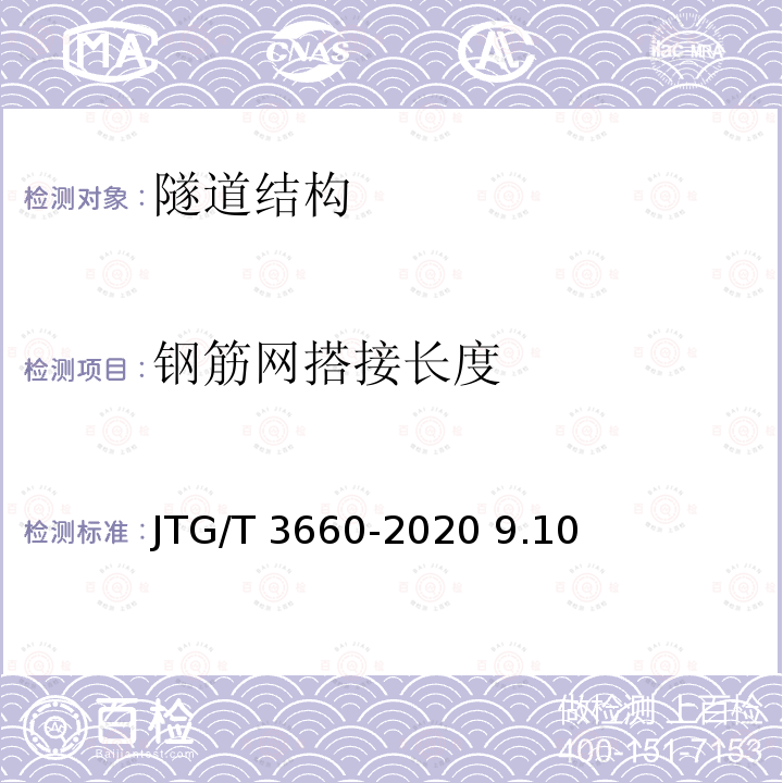 钢筋网搭接长度 公路隧道施工技术规范JTG/T 3660-2020  9.10