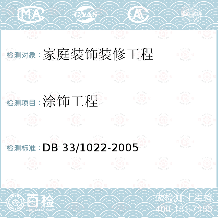 涂饰工程 家庭装饰装修工程质量规范DB33/1022-2005