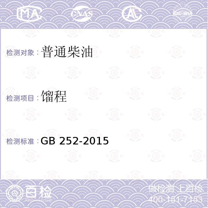 馏程 GB 252-2015 普通柴油