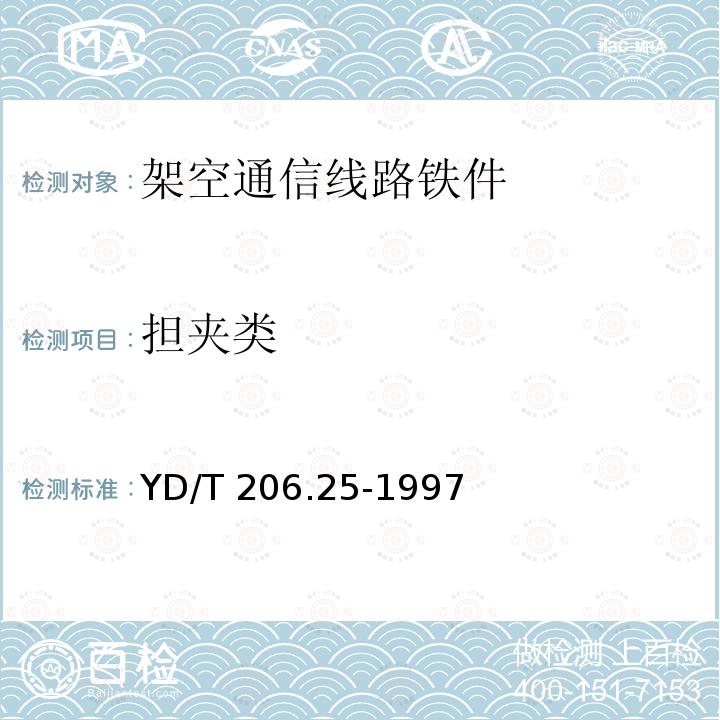 担夹类 YD/T 206.25-1997 架空通信线路铁件 担夹类