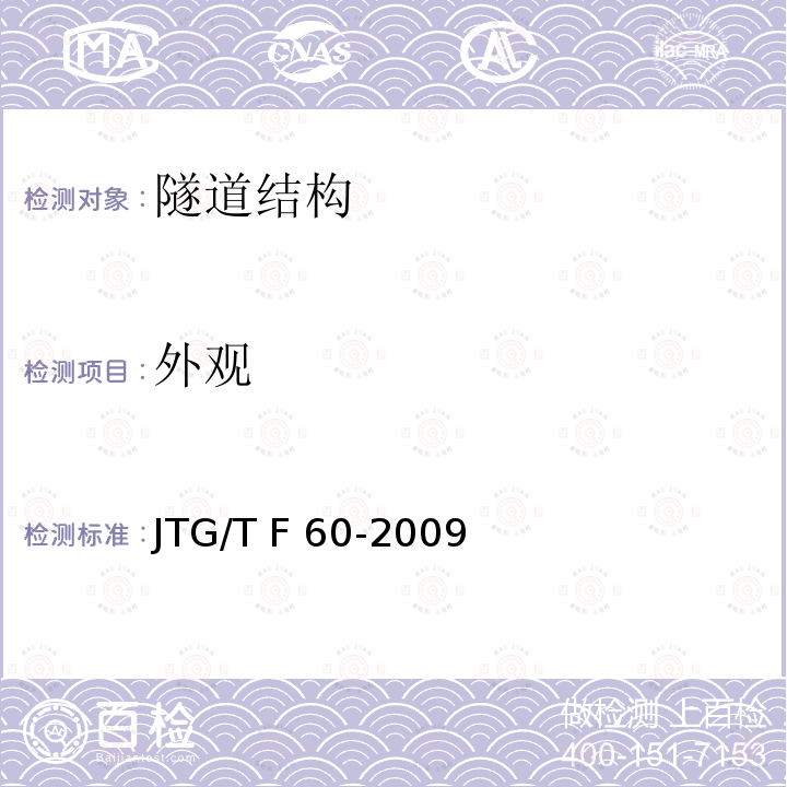 外观 JTG/T F60-2009 公路隧道施工技术细则(附条文说明)(附英文版)